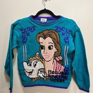Jet Set Vintage Children’s Knit Sweater Disney Beauty and the Beast Size L/14